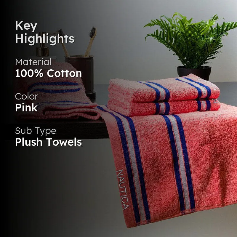 Nautica Dove Dual Down Cotton Hand Towel (Coral) - Set Of Four media 2
