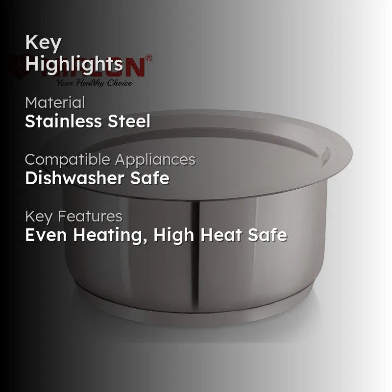 Nirlon Stainless Steel Pateela With Lid - 3000 mL/8 Inches media 2