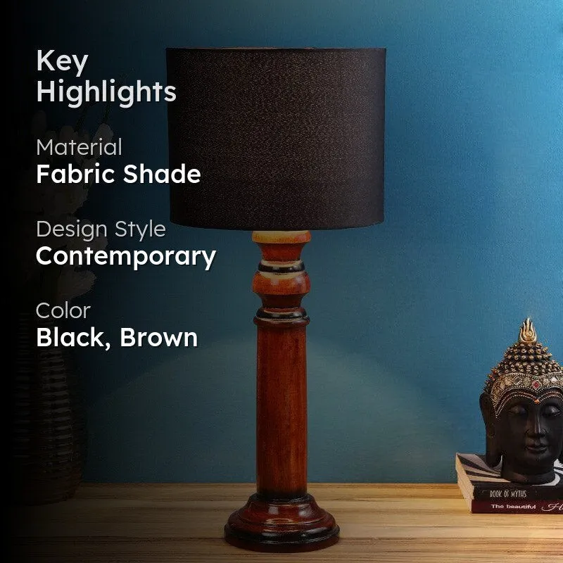 Blace Herma Fabric Table Lamp - Black,Brown media 2