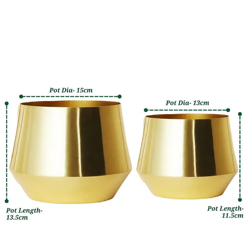 Arrota Gold Planter  - Set Of Two media 8