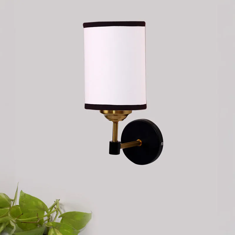 Sienna Sleek Edge Steel & Cotton Wall Lamp - White media 3