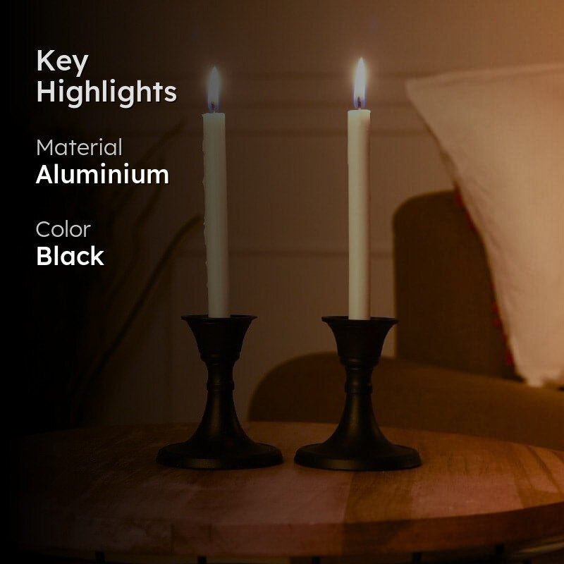 Tula Candle Holder (Black) - Set Of Two media 2
