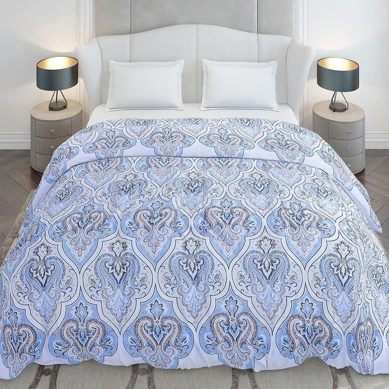 Monte Carlo Bloomen Ethnic Motif Polyester Reversible Dohar (Blue) - 210 GSM media 3