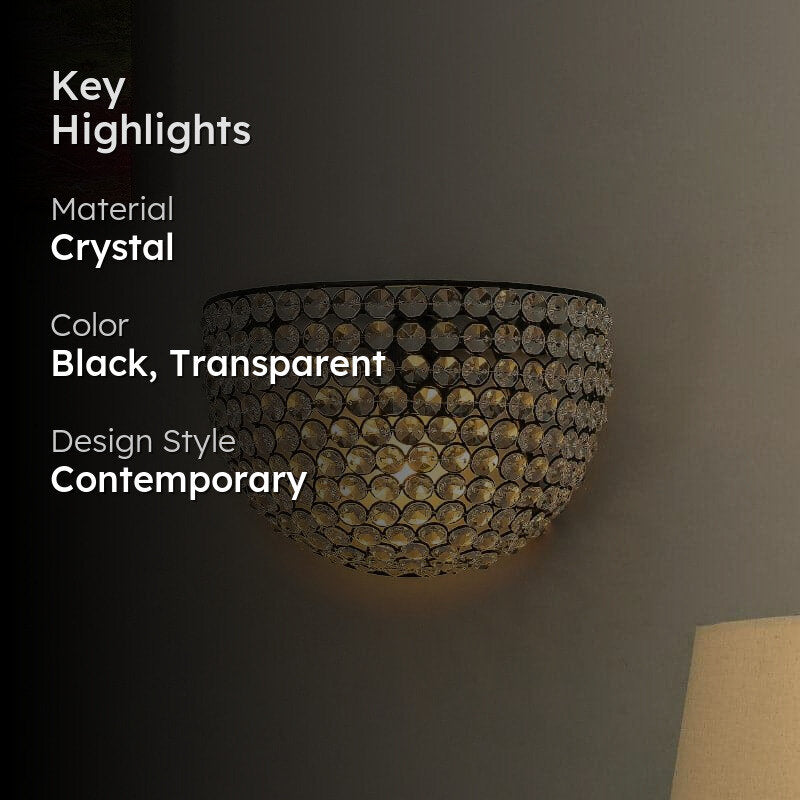 Charis Crystal Wall Lamp - Black media 2