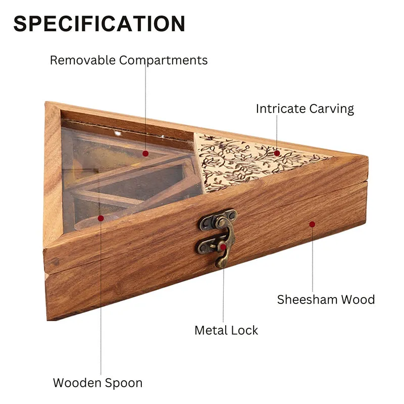 Garza Sheesham Wood Masala Box - Two Piece Set media 6