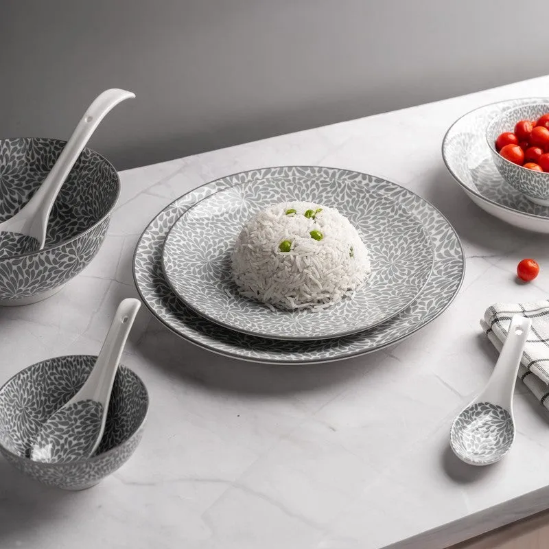 ServeHarbor Porcelain Dinner Set (Grey) - 35 Piece Set media 4