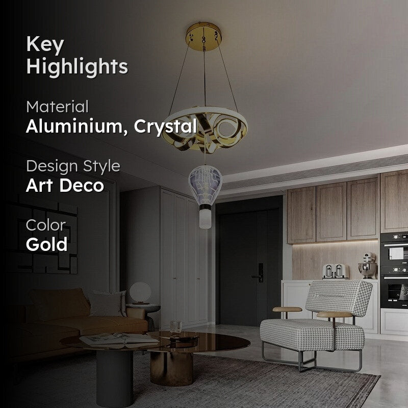 Infinity Rings Aluminum Ceiling Lamp - Gold media 2