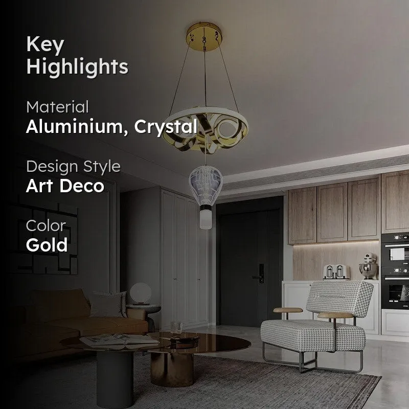 Infinity Rings Aluminum Ceiling Lamp - Gold media 2