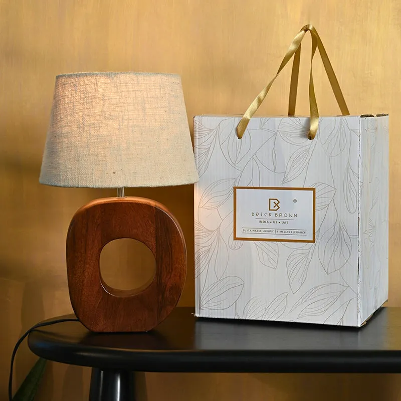 Serenna Wooden Table Lamp - Brown,Beige media 8