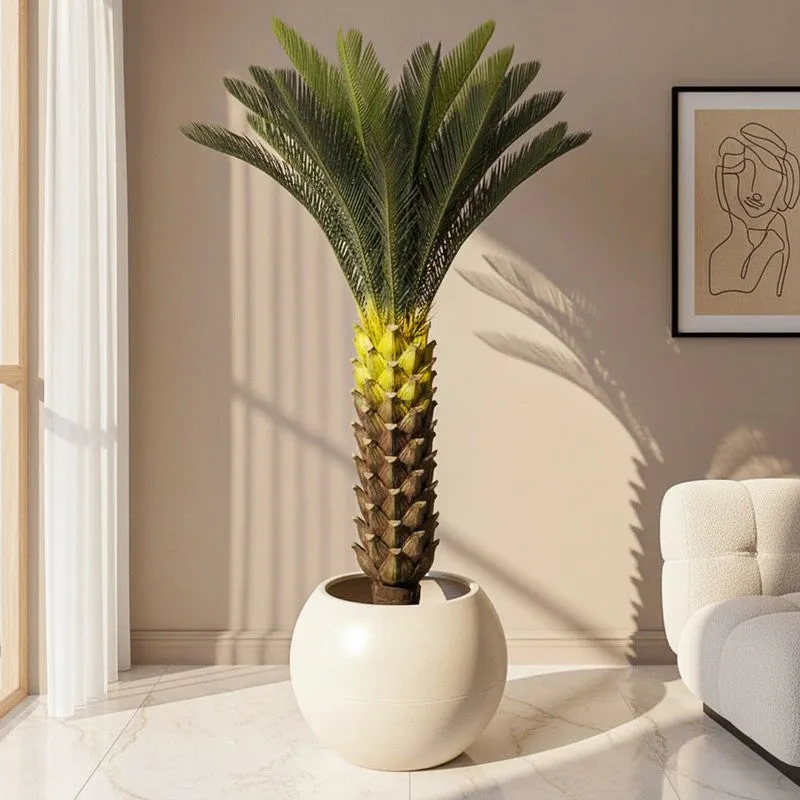 Japanese Sago Palm Artificial Plant With Black Plastic Pot media 1