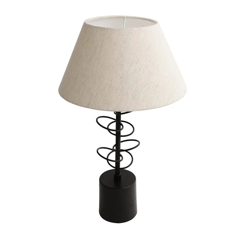 Fiana Cascading Rings Iron Table Lamp - Black,White media 3