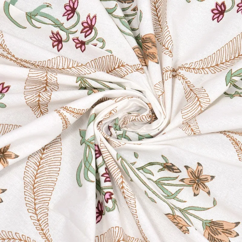 SignatureWhite Cotton Table Cover - Pink,Beige media 7