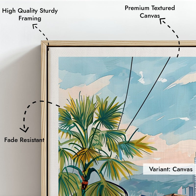 Vintage Madelline Framed Canvas Archival Canvas Wall Painting - Natural Brown Frame media 6
