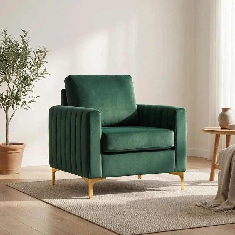 Baseo Neem Wood Accent Chair - Green media 1