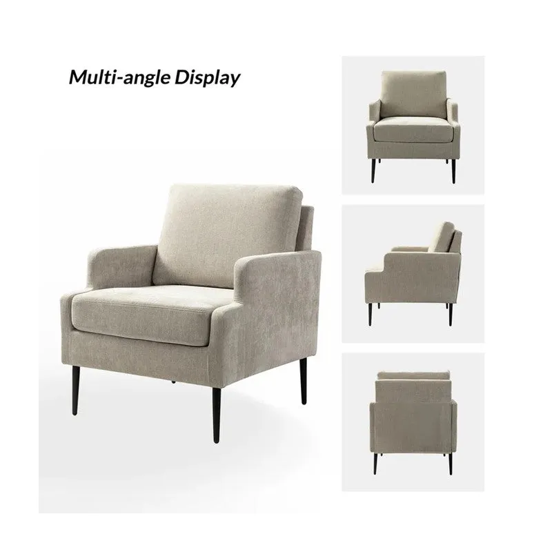 Nexora Neem Wood Accent Chair - Beige media 4