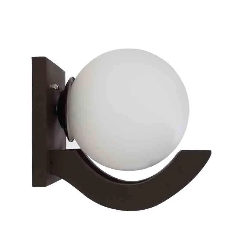 Moon Gooseneck Glass & Wooden Wall Lamp media 6