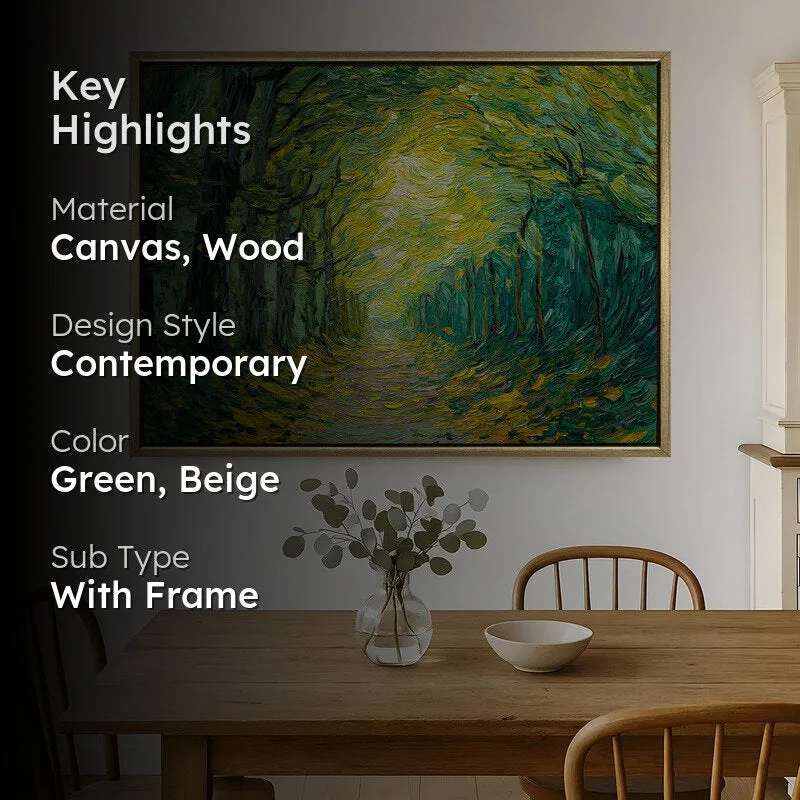 Meadowed Way Canvas Wall Painting With Frame media 2