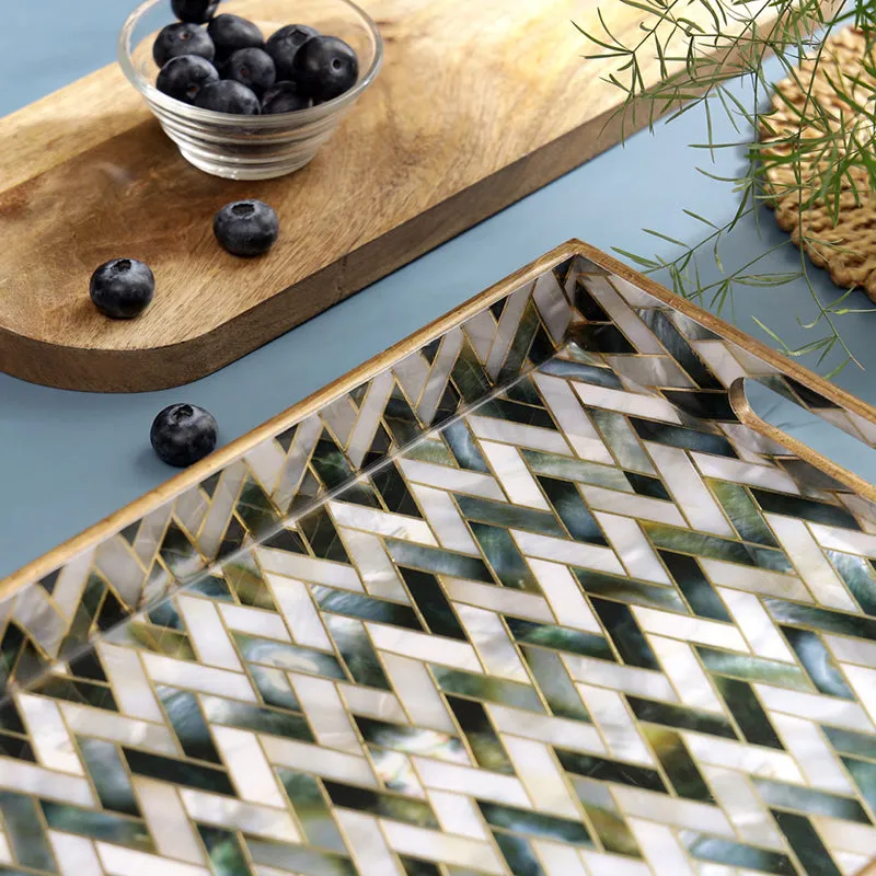 Stria Noir Enamel Coated Serving Tray media 8