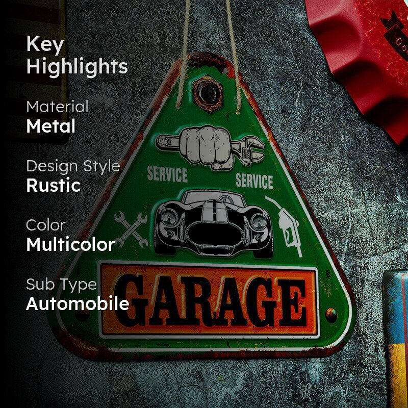Garage Services Retro Metal Wall Accent media 2