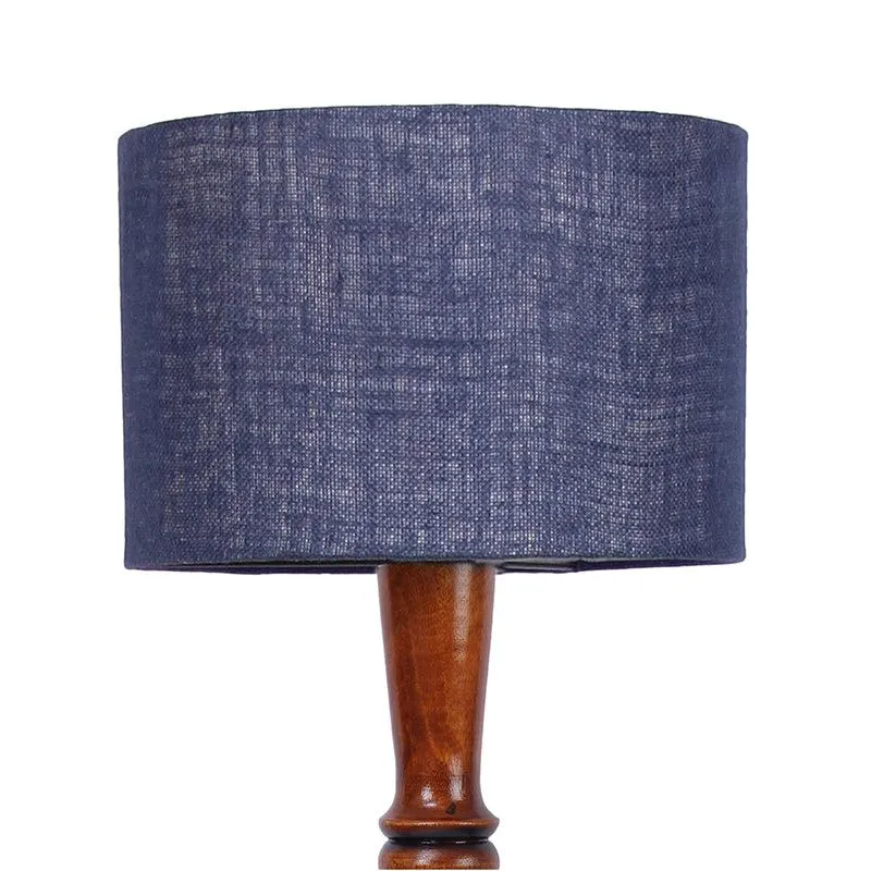 Masiya Vintage Wooden Floor Lamp With Jute Shade - Blue media 3