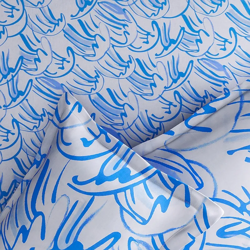 Blue Breeze Floral Cotton Bedsheet - 210 TC media 5