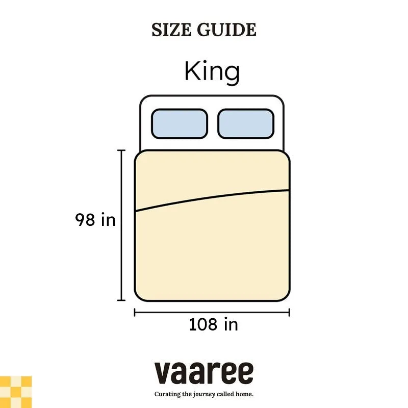 King size guide illustration for the bedsheet