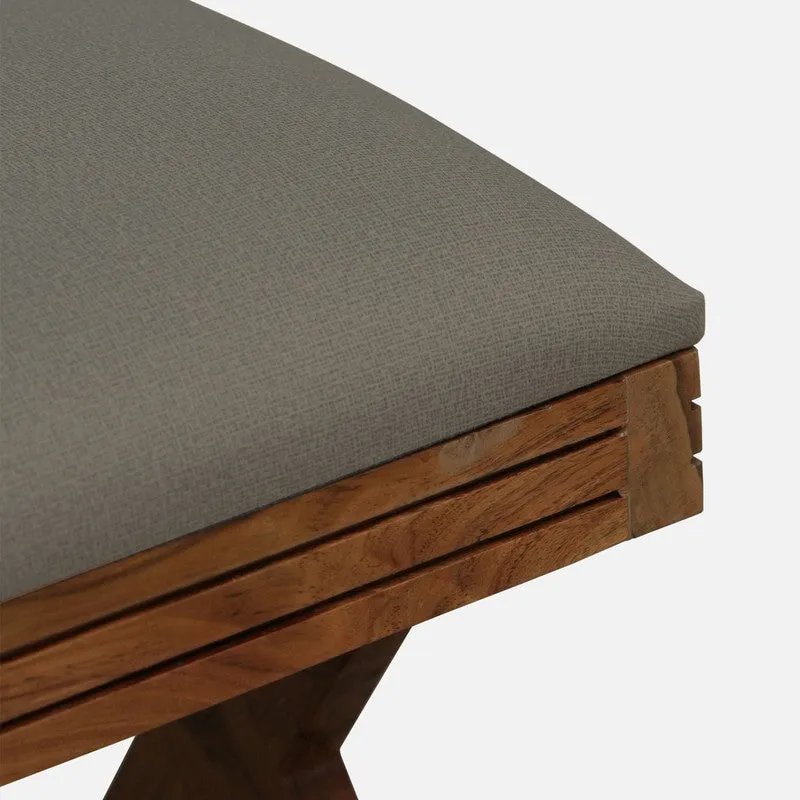 Versatile Sheesham Wood Ottomans & Pouffe - Grey media 6