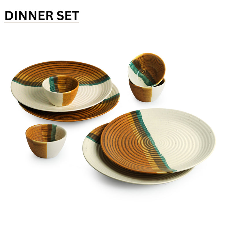Cinnamon Grove Handcrafted Ceramic Dinner Set (120 mL Each) - 8 Piece Set media 3
