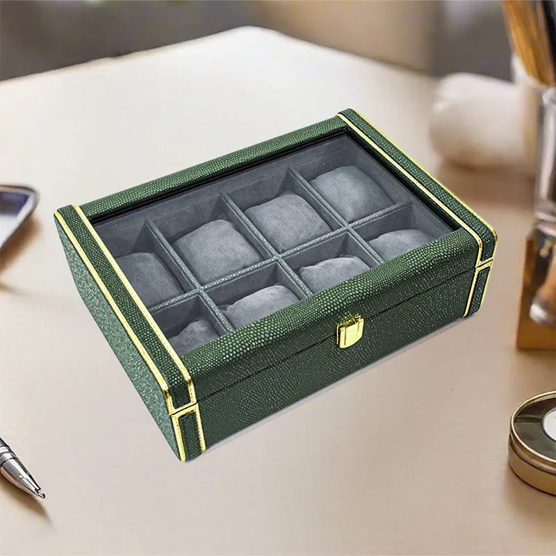 Tisquo II Faux Leather Watch Organizer - Olive Green media 1