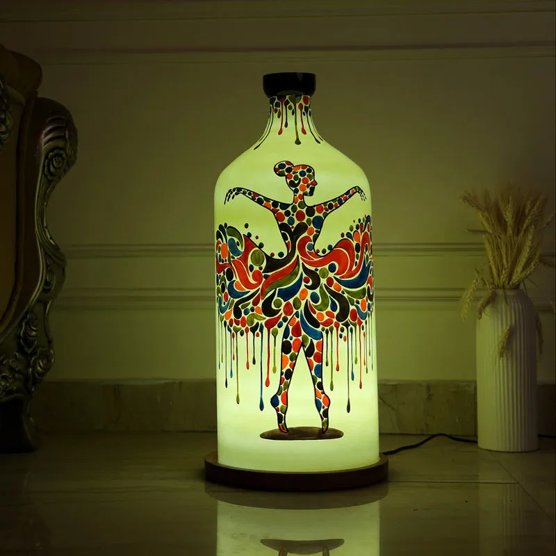 Ballerina Hand Painted Glass Floor Lamp media 1