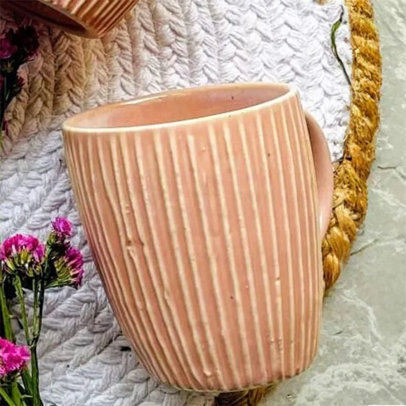 Hipashi-Mug-Pink-Set-Of-Two Ceramic Coffee Mug (300 mL Each) - Set of Two media 4