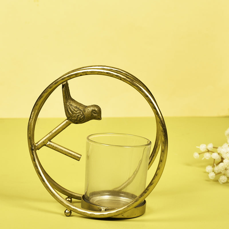 Bird In Frame Candle Holder