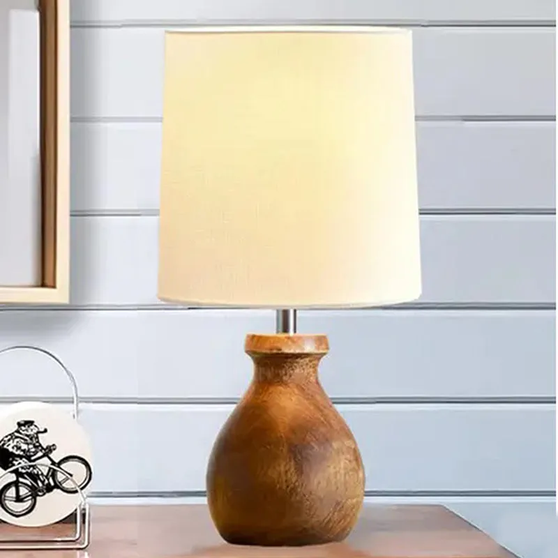 Eleera Wooden Table Lamp - White,Brown media 3