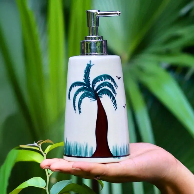 Amerigo Palm Ceramic Soap Dispenser media 3
