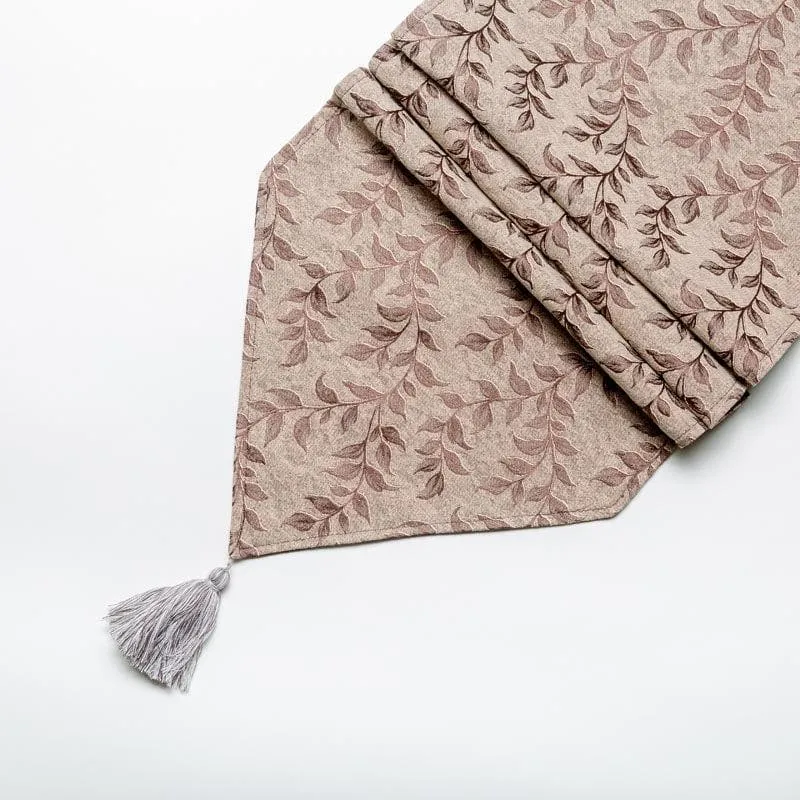 Elle Leafsy Jacquard Table Runner - Brown media 4