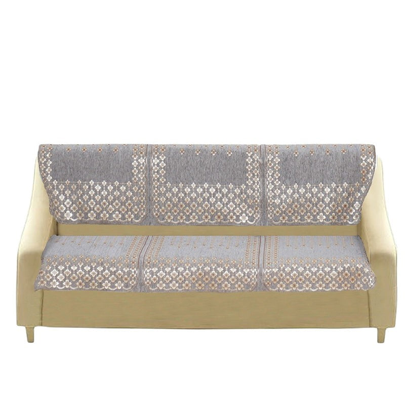 Emsy Cotton Sofa Cover - Grey media 3