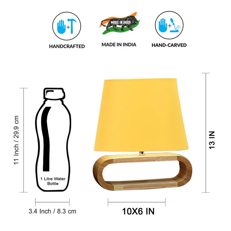 Cotin I Curve Cotton Table Lamp - Yellow,Brown media 8