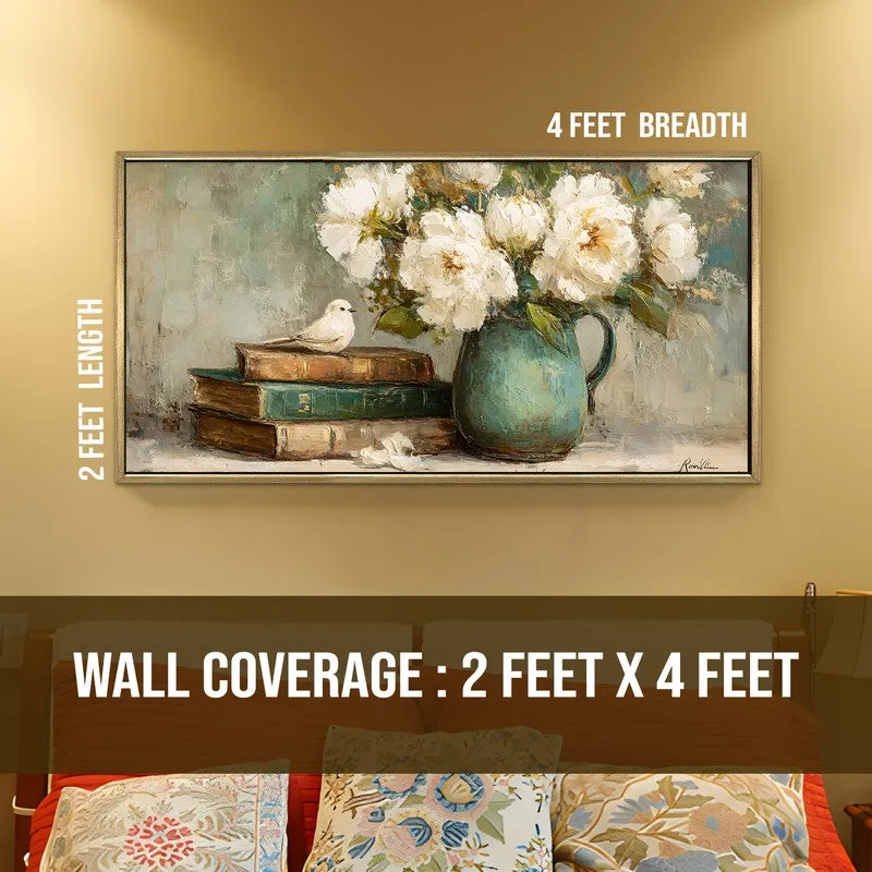 Quiet Moment Canvas Wall Painting With Frame media 8