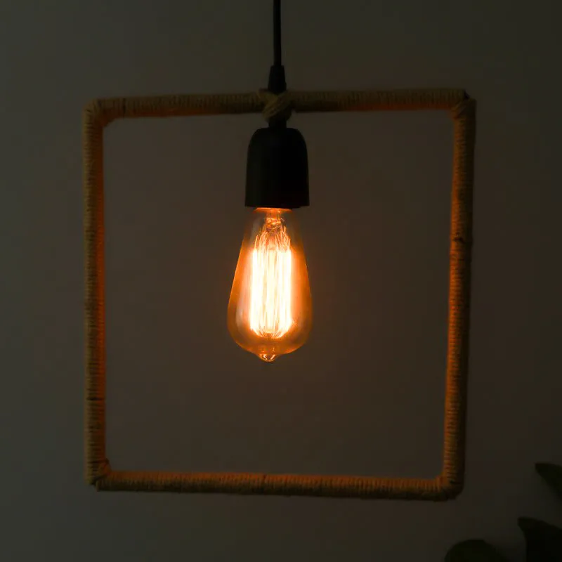 Squared Up Rope Metal Ceiling Lamp media 1
