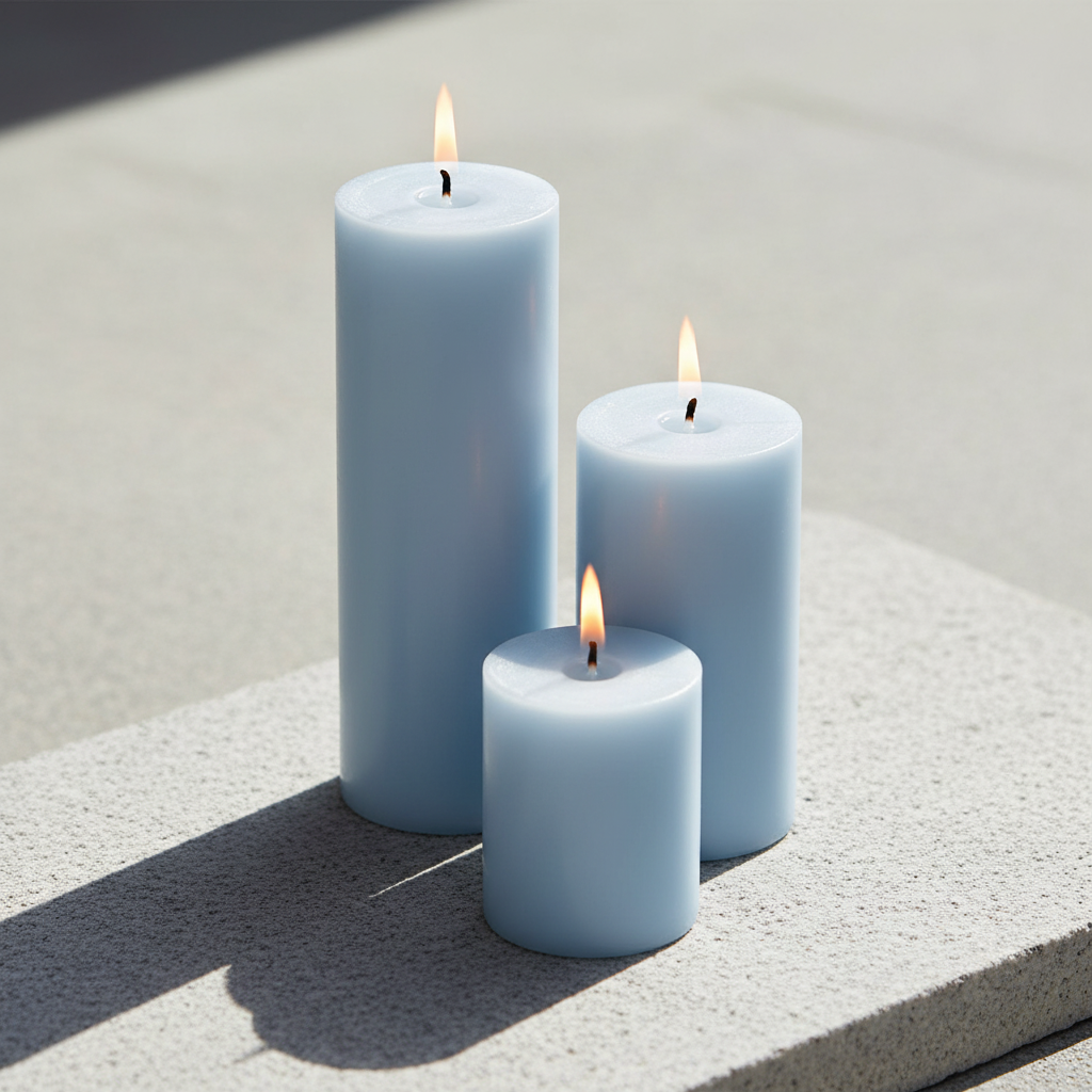 LumiEssence Elegant Scented Candle (Blue) - Set Of Three
