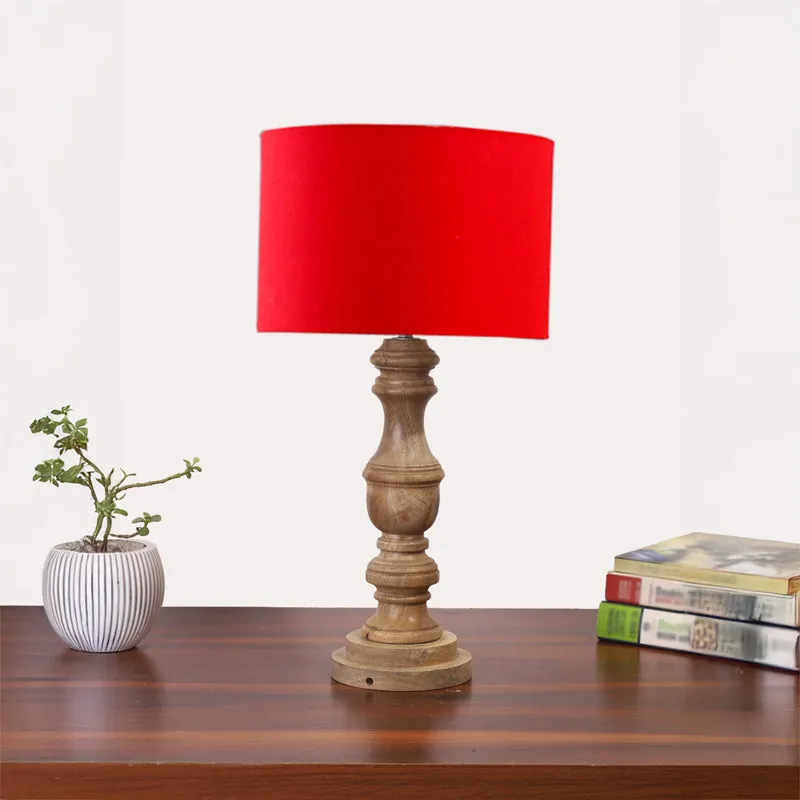 Cotin Carve Wooden Table Lamp - Red media 3