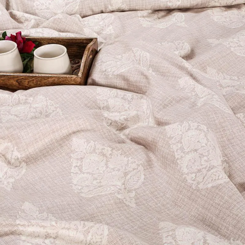 Swayam Samyati Blockprint Cotton Bedsheet (Beige) - 200 TC media 4