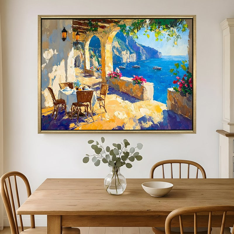 Sun-Drenched Canvas Wall Painting With Frame
