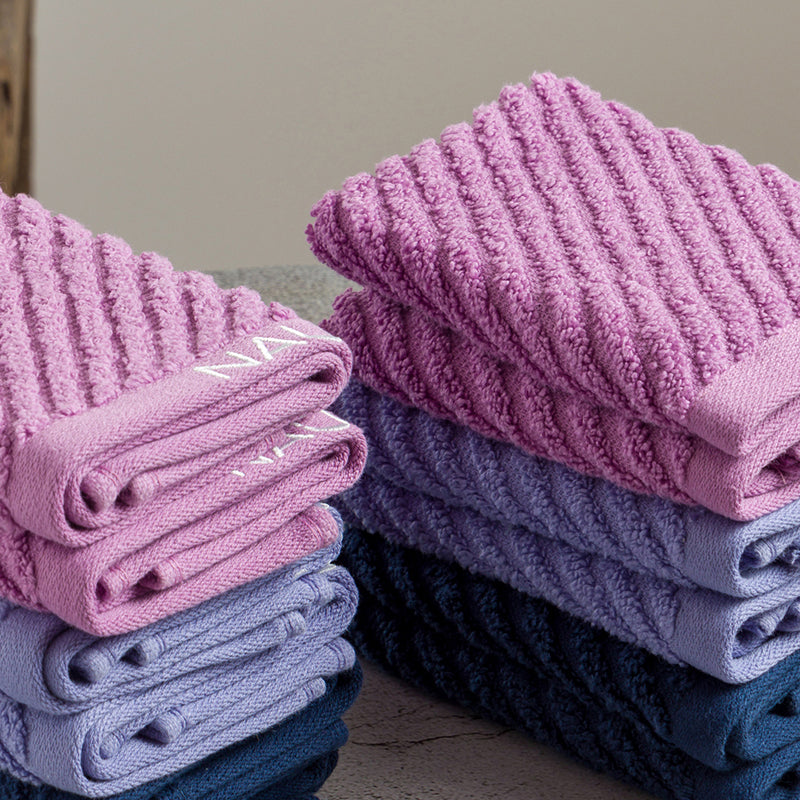 Nautica Riviera Soft Cotton Face Towel (Lilac, Light Blue & Navy Blue) - Set Of Twelve media 5