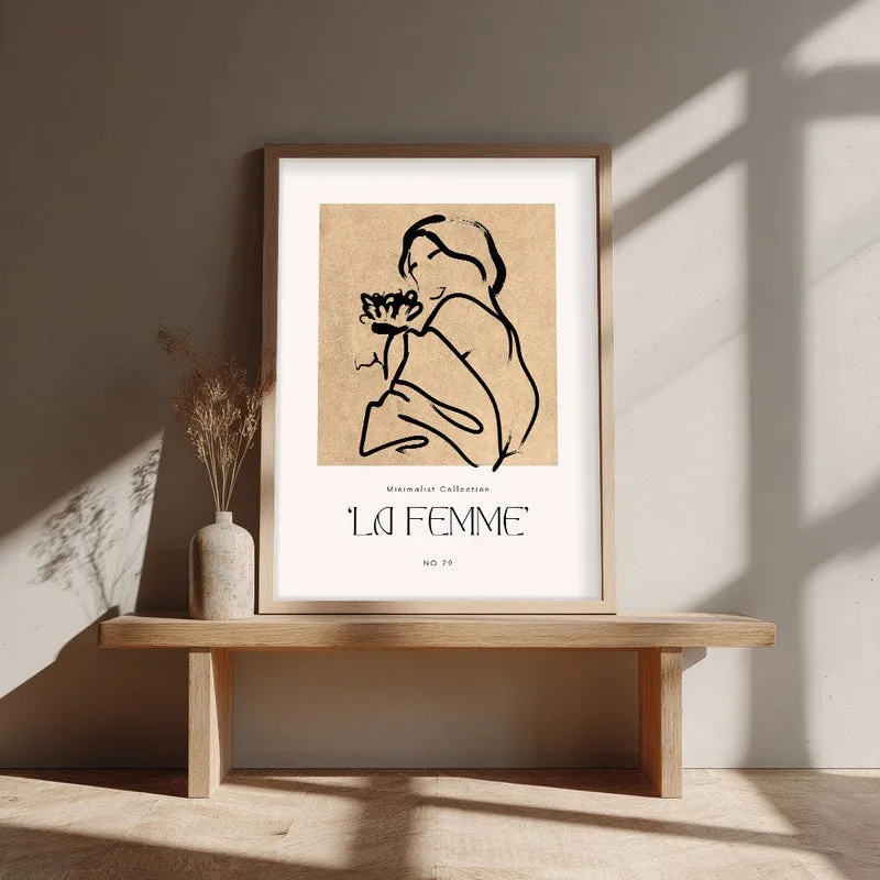 Floral Hush Canvas Wall Painting With Brown Frame media 4