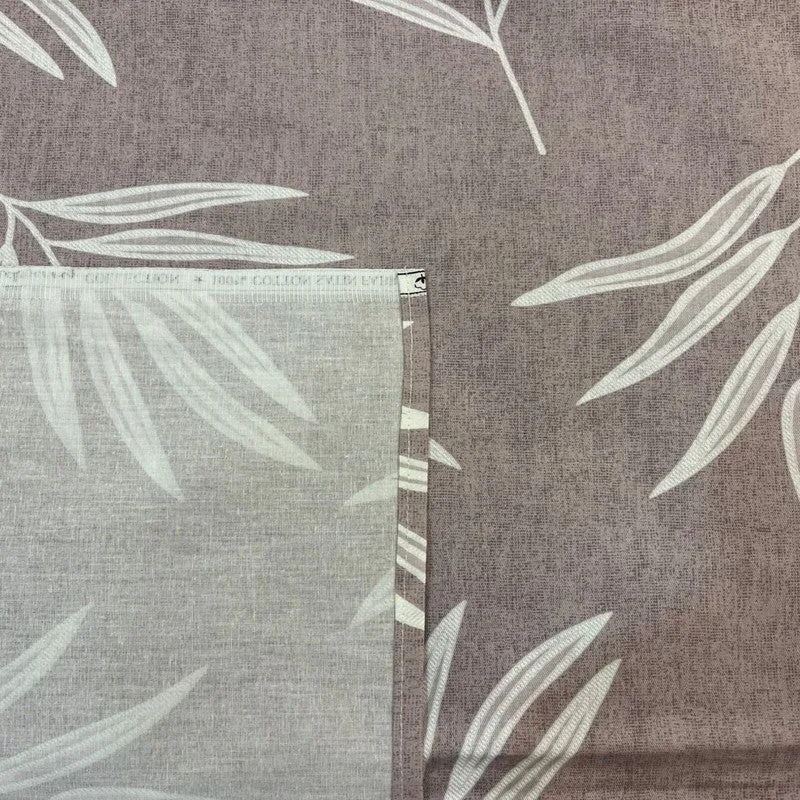 Leaf Mist Cotton Bedsheets (Beige) - 400 TC media 5