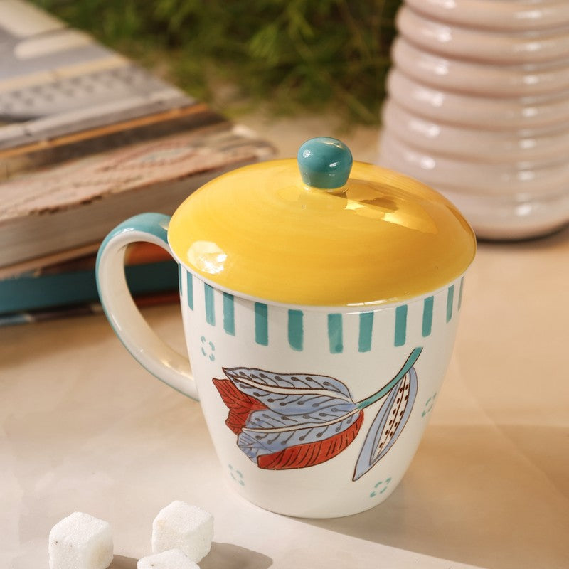 Stripe Handpainted Ceramic Coffee Mug (385 mL) media 3