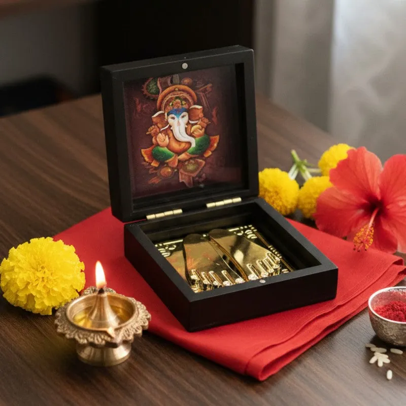 Lord Ganesh Divine Brass Paduka media 3