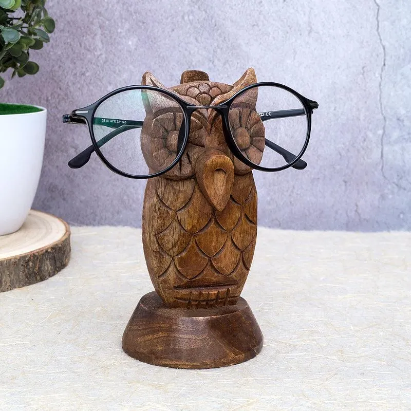 Owl Handcarfted Mate Spectacle Holder media 3