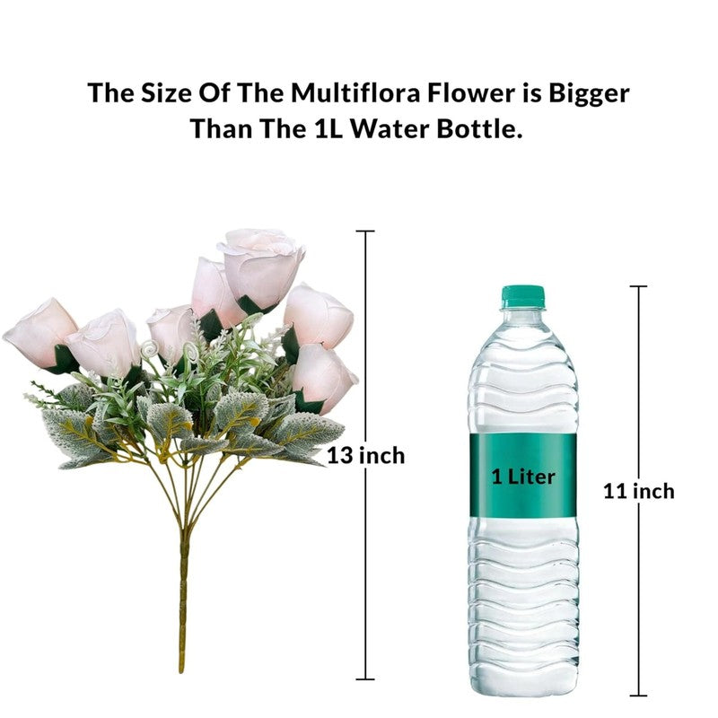 Florique Polyester Artificial Rose Flower - Set of Four media 7